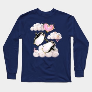 Cute penguins couple Long Sleeve T-Shirt